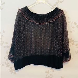 Vintage, sheer black blouse!